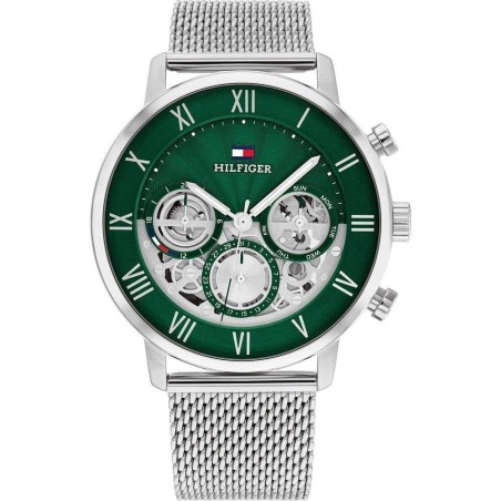 Reloj Tommy Hilfiger Legend Hombre Plateado y Verde Multifunción