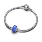 Charm Mini Cristal de Murano Azul en plata de ley