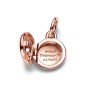 Charm Colgante con un recubrimiento en oro rosa de 14K Medalla Grabable que se abre