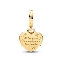 Charm Colgante Doble con un recubrimiento en oro de 14k  Carroza y Corazón de La Cenicienta de Disney