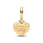 Charm Colgante Doble con un recubrimiento en oro de 14k  Carroza y Corazón de La Cenicienta de Disney
