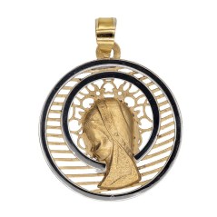Medalla de oro 18k con Virgen Niña para comunión