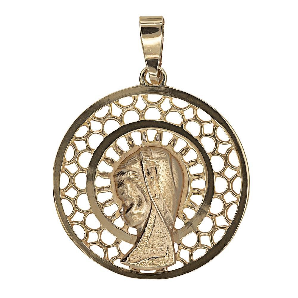 Medalla de oro 18k con la Virgen Niña para comunión