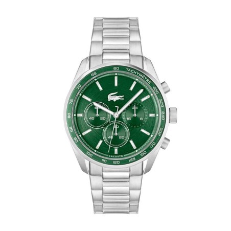 Reloj Lacoste Boston Plateado y Verde Cronógrafo Hombre