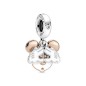 780112C01 - Charm Colgante Doble en plata de ley y con un recubrimiento en oro rosa de 14k Mickey Mouse de Disney