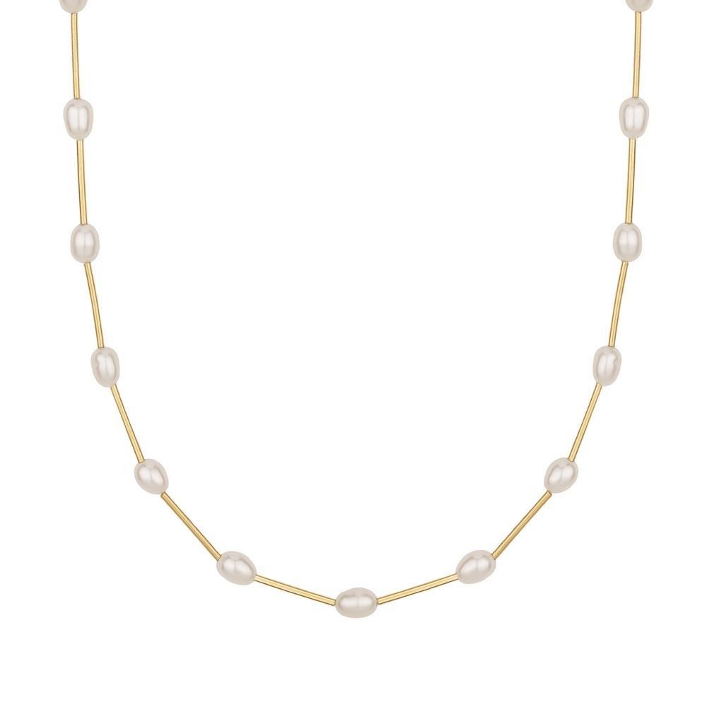 Collar de oro 18k con perlas en 42 ctm. de largo