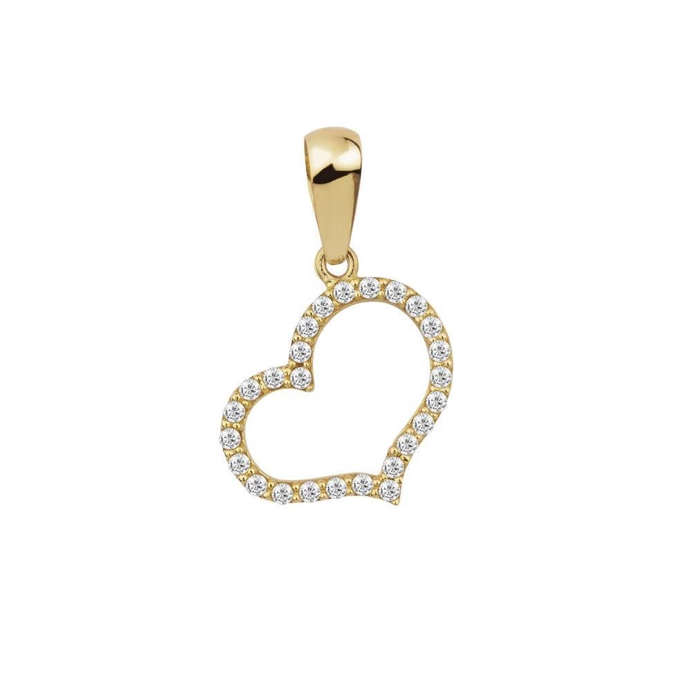 1-70013-1-7 - Colgante oro 18k en forma de corazón con circonitas