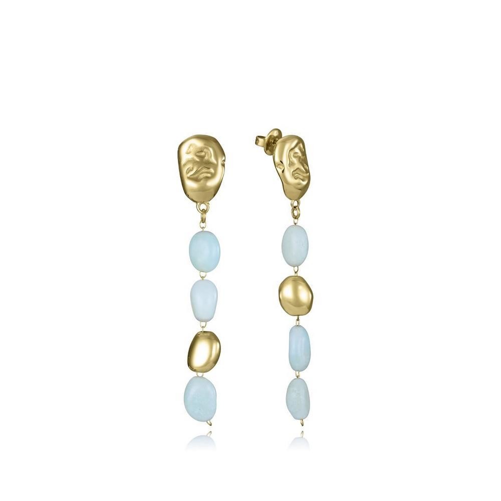 Pendientes Viceroy Fashion de acero e ip dorado con piedras naturales para mujer