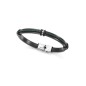 Pulsera Viceroy Fahion de silicona y piel negra con acero para hombre