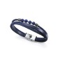 Pulsera Viceroy Fashion de piel azul, acero y piedra natural para hombre