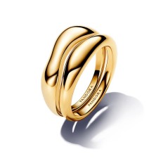 163264C00 - Anillos Combinables con un recubrimiento en oro de 14k Forma Orgánica​