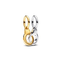 Charm Colgante Divisible en plata de ley y con un recubrimiento en oro de 14k Esposas que se abren