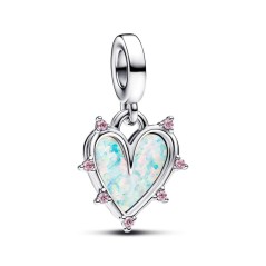 793434C01 - Charm Colgante Doble en plata de ley Amistad Opalescente