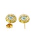 Pendientes de Oro Blanco 18K con Orla y Aguamarina – 9mm con Centro de 5.5mm