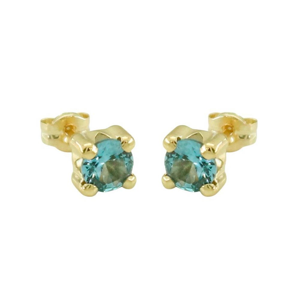 Pendientes Garra de Oro 18k con Piedra 5mm Agua a Presión | Elegancia Atemporal