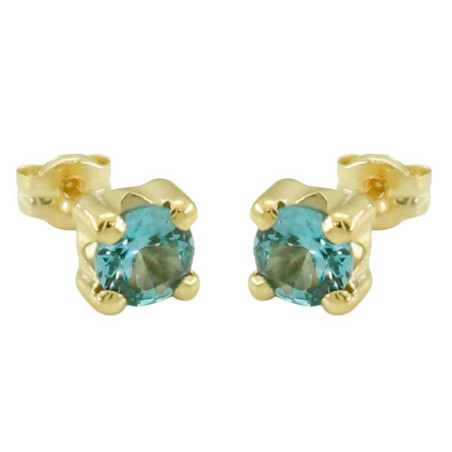 Pendientes Garra de Oro 18k con Piedra 5mm Agua a Presión | Elegancia Atemporal