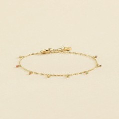 2490102-256-TU - Pulsera de Cadena Iris con Circonitas Multicolor en Oro | Agatha París