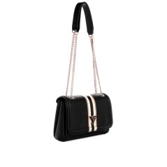 Bolso de hombro GUESS Noelle con detalles de rayas - Negro | Modelo HWZS7879210