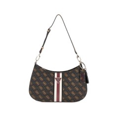 HWQS7879180-BNL - Bolso GUESS Noelle Top Zip Shoulder - Marrón con Logotipo 4G | Modelo HWQS7879180-BNL