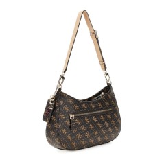 HWQS7879180-BNL - Bolso GUESS Noelle Top Zip Shoulder - Marrón con Logotipo 4G | Modelo HWQS7879180-BNL