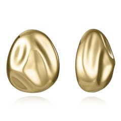 15160E01012 - Pendientes Viceroy Fashion 15160E01012 de Acero IP Dorado con Diseño de Abolladuras