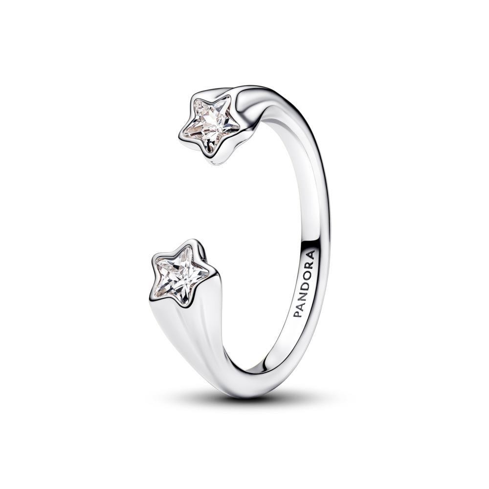 Anillo Abierto en plata de ley Estrellas Fugaces | Pandora Oficial