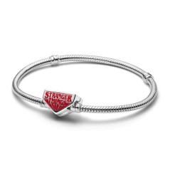 593572C01 - Pulsera Pandora Moments en plata de ley Cadena de Serpiente con Cierre de Stranger Things | Pandora Oficial