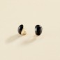 Pendientes Largos Agatha París N-13 Negro/Oro con Cierre Omega y Esmalte