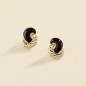 Pendientes Largos Agatha París N-13 Negro/Oro con Clip y Esmalte