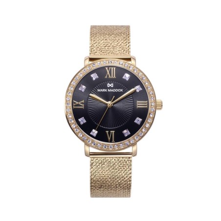 MM1004-53 - Reloj de mujer Tooting de acero con circonitas y esfera en negro