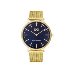 HM7122-37 - Reloj de hombre Greenwich tres agujas de acero ip dorado y malla milanesa