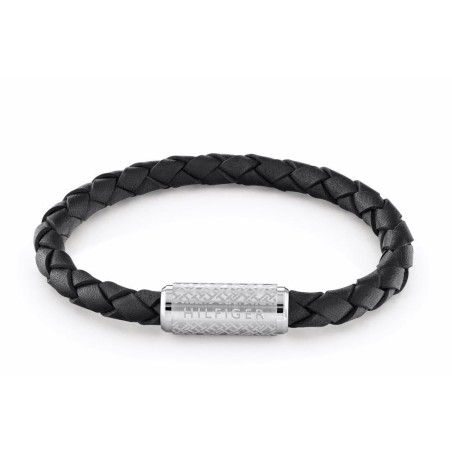 Pulsera Viceroy Tommy Hilfiger de piel negra y acero para hombre