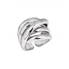 ANILLO TIRAS T-16/18 PLATEADO