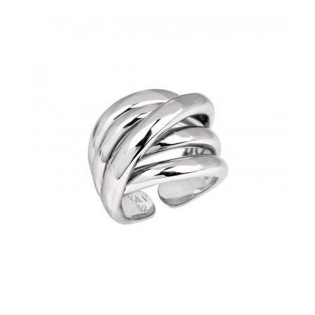 ANILLO TIRAS T-16/18 PLATEADO