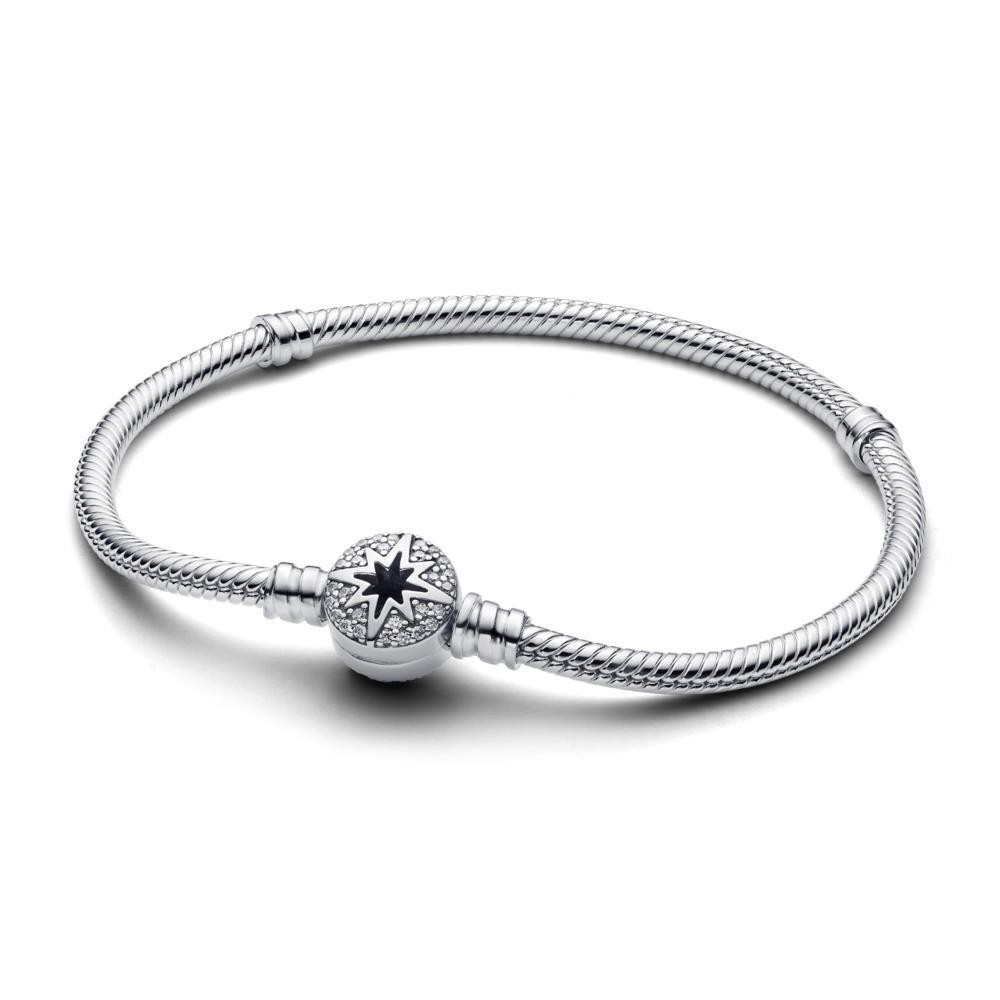 Pulsera en plata de ley Pandora Moments Cadena de Serpiente con Cierre de Estrella Polar | Pandora Oficial