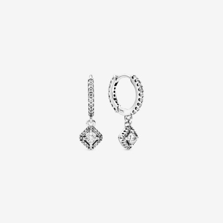 298503C01 - Pendientes Pandora Timeless con Circonita Cúbica Cuadrada en Plata de Ley