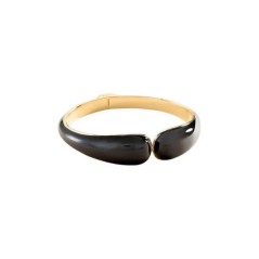 Pulsera Esclava Agatha Paris Baño Oro y Esmalte Negro - Colección Nº 13 de María Pombo