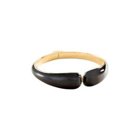 Pulsera Esclava Agatha Paris Baño Oro y Esmalte Negro - Colección Nº 13 de María Pombo