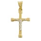 RR-4810 - Cruz de Oro 18K Lisa con Cristo Bicolor (28 x 17 mm)