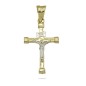 RR-4810 - Cruz de Oro 18K Lisa con Cristo Bicolor (28 x 17 mm)