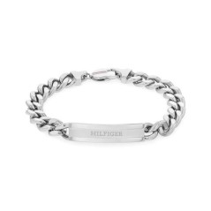 2790579 - Pulsera Tommy Hilfiger Cadena y Placa de Acero Inoxidable Plateado para Hombre