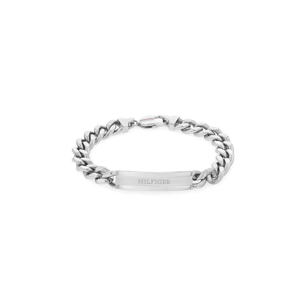 2790579 - Pulsera Tommy Hilfiger Cadena y Placa de Acero Inoxidable Plateado para Hombre