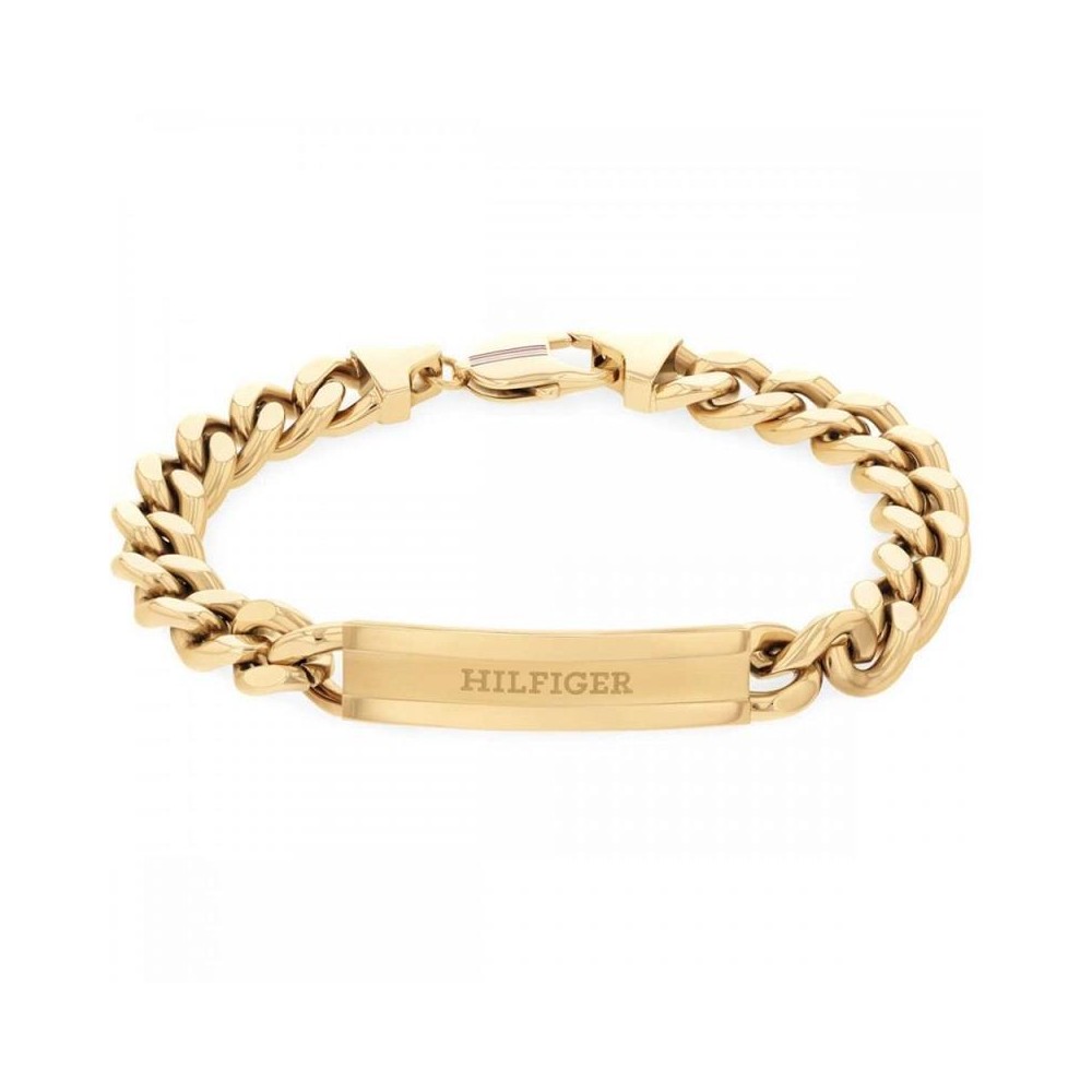 2790580 - Pulsera Tommy Hilfiger Cadena y Placa de Acero con Baño en Oro para hombre