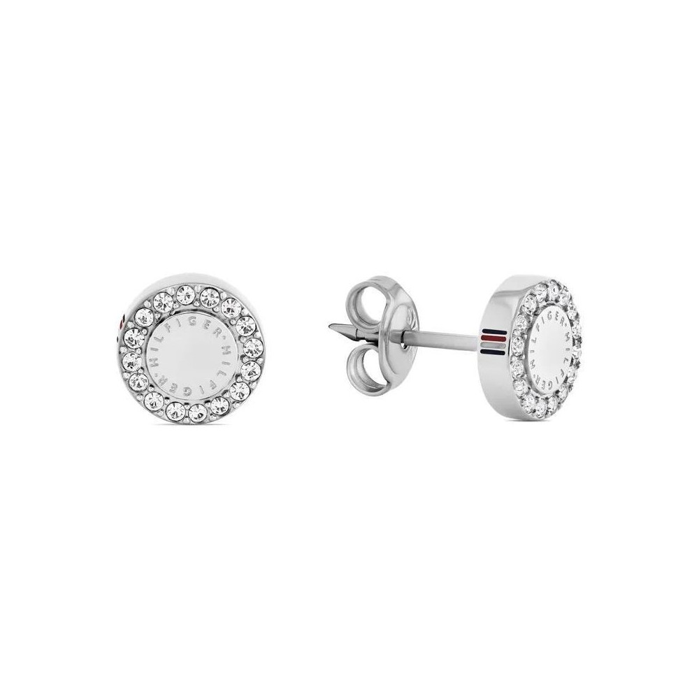 2780907 - Pendientes Tommy Hilfiger Botón de Acero Inoxidable con Cristales Brillantes para Mujer