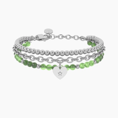 ES732321 - Pulsera de Jade Verde con Corazón - Amiga