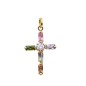 RR-5439 - COLGANTE CRUZ PIEDRAS MULTICOLOR 20MM 