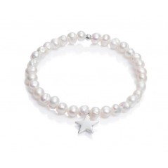 Pulsera Viceroy Jewels de plata de ley con perlas elastica con charm de estrella