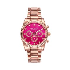 MM3028-77 - Reloj Mark Maddox de Mujer. Modelo MM3028-77. Brazalete de metal e ip rosa. Esfera redonda de color fucsia. 