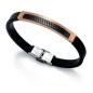 6174P09010 - Pulsera de Viceroy fashion en acero e ip rosa-negro con silicona para hombre....