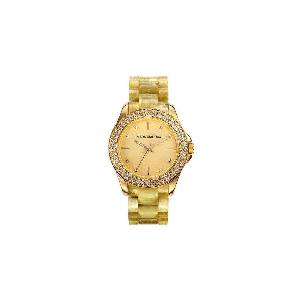 MP3015-20 - Reloj Mark Maddox de Mujer.  Esfera redonda de color dorado 